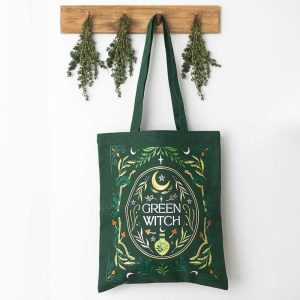 tote bag de sorcière "green witch" something different