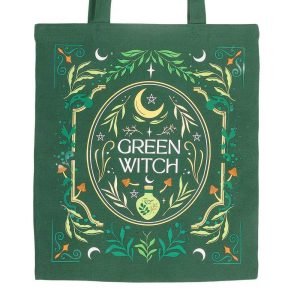 tote bag de sorcière "green witch" something different
