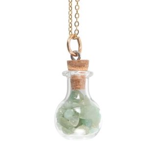 collier avec pendentif flacon green witch something different