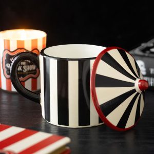 tasse « tente de cirque » à rayures noires something different