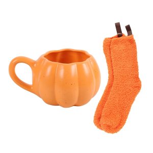ensemble tasse et chaussettes citrouille something different