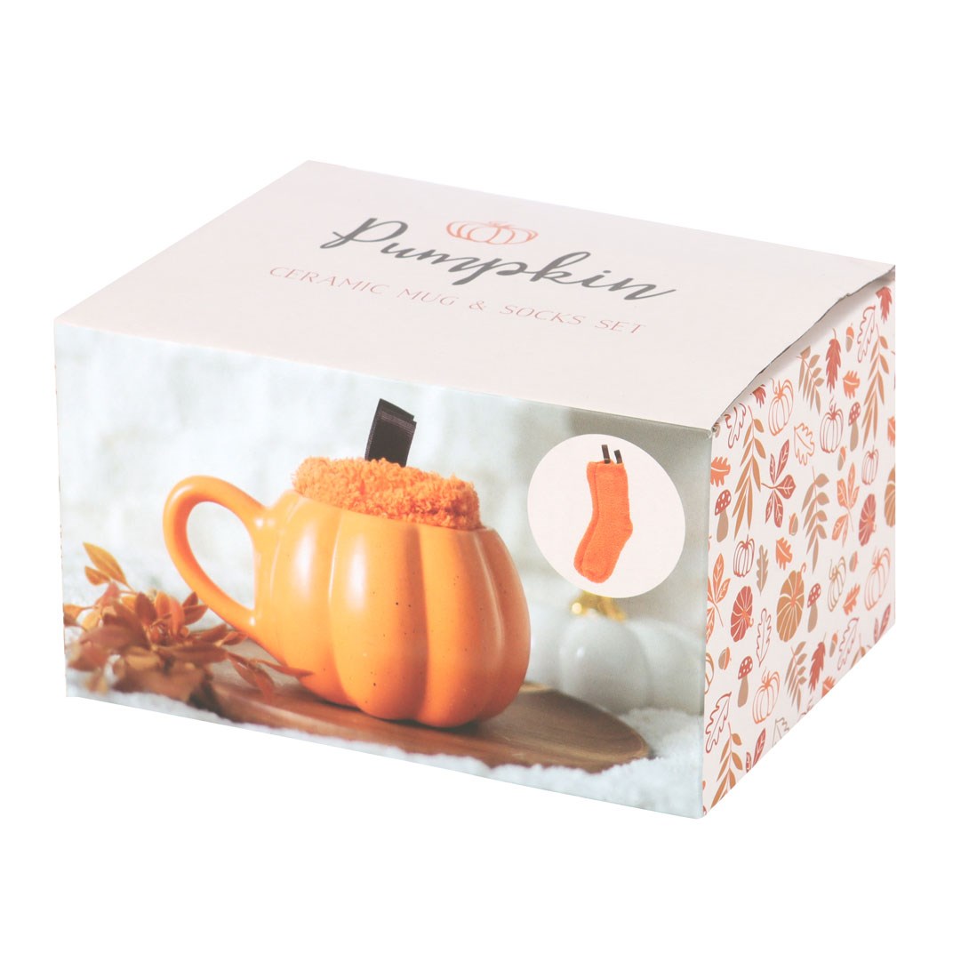 ensemble tasse et chaussettes citrouille something different
