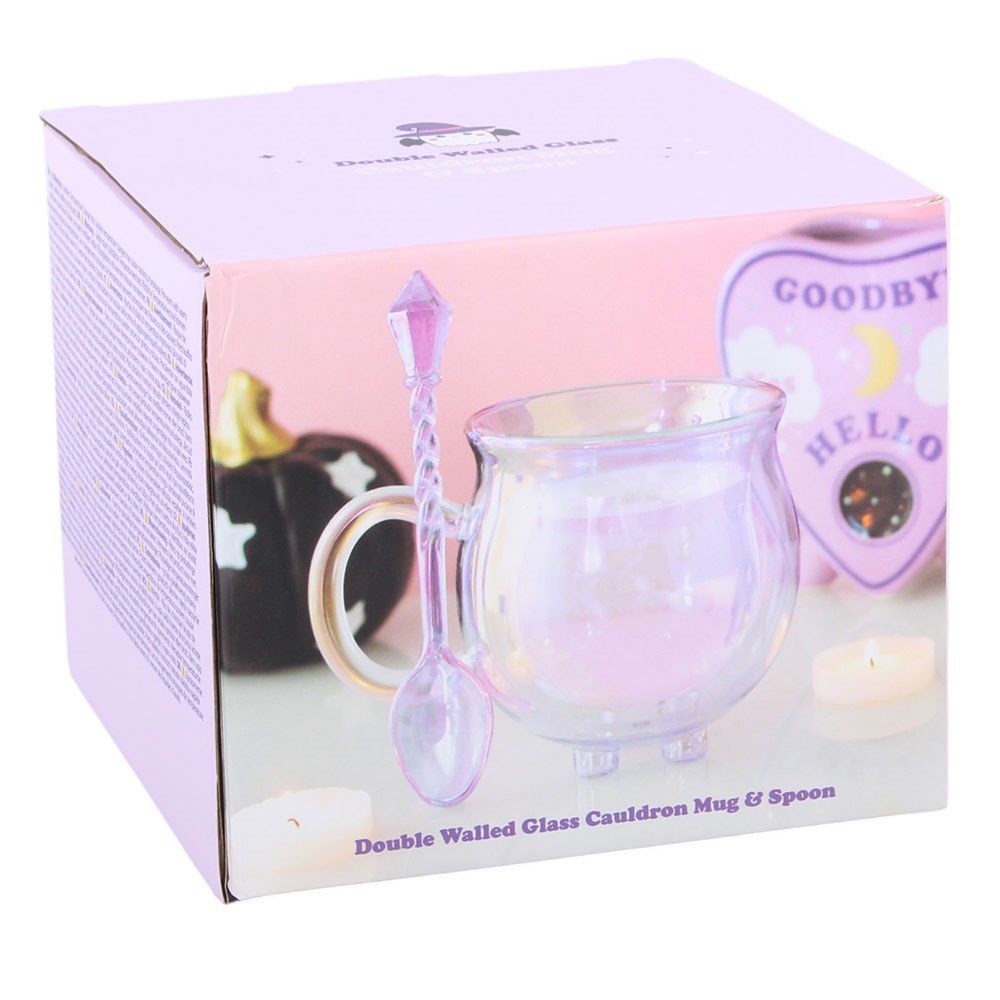 tasse chaudron en verre double paroi avec cuillère something different