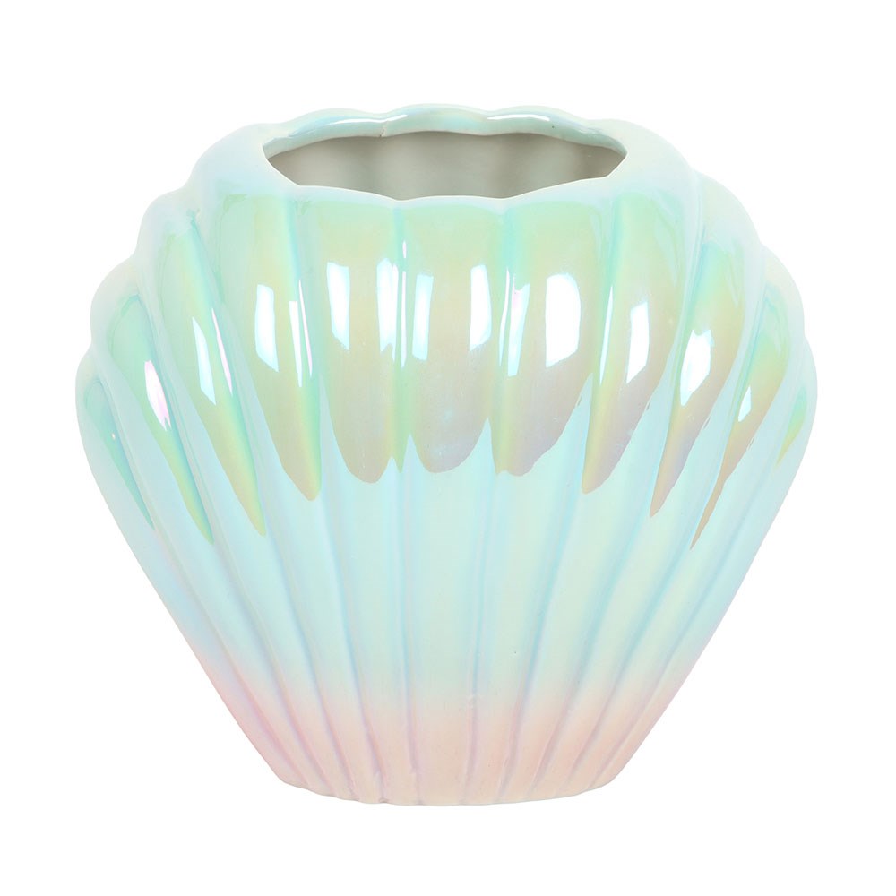 vase en forme de coquillage irisé something different