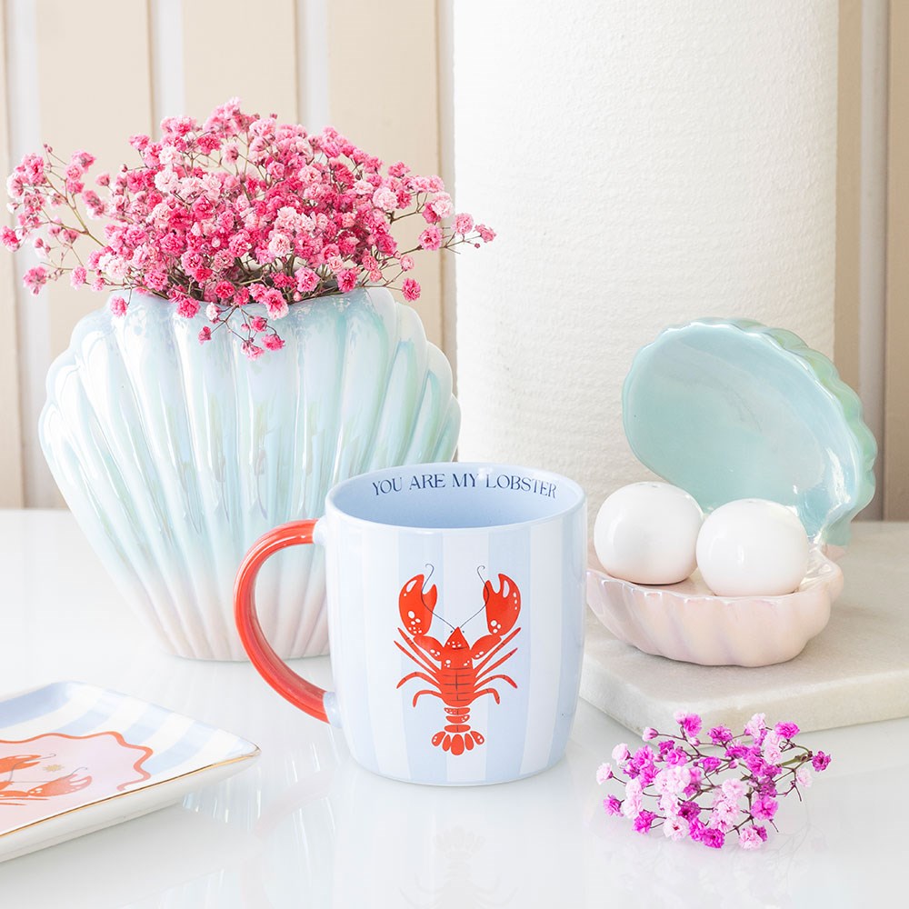 vase en forme de coquillage irisé something different