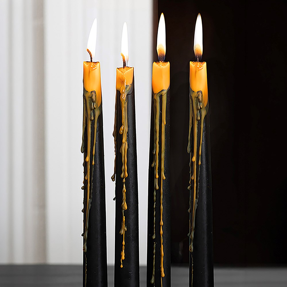 set de 4 bougies larmes de citrouille