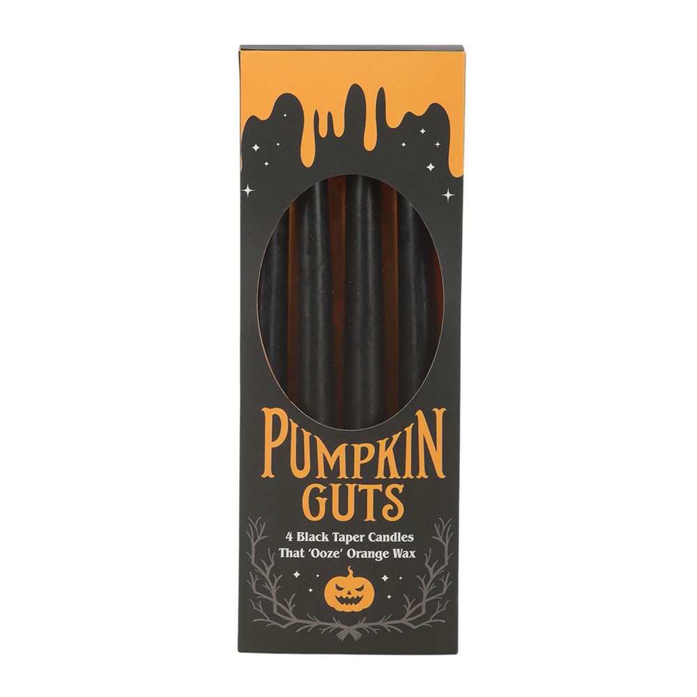 set de 4 bougies larmes de citrouille
