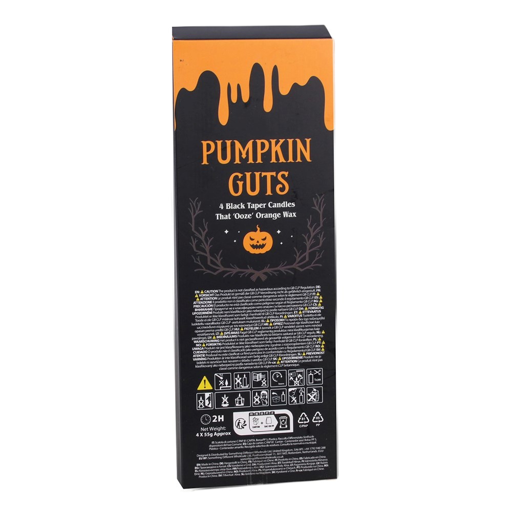 set de 4 bougies larmes de citrouille