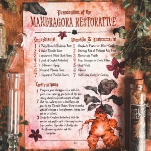 page du guide du maître des potions mandragora restorative the wizarding trunk