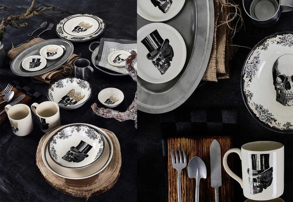 Vaisselle skull par homelab et royal stafford